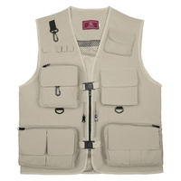 Gilet de photographie de pêche été multi poches vestes en maille gilet à séchage rapide