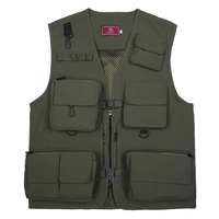 Gilet de photographie de pêche été multi poches vestes en maille gilet à séchage rapide