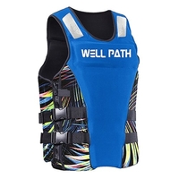 Gilet de sauvetage de sports nautiques gilet de sécurité de sauvetage de flottabilité avec trous de drainage pour adultes pêche bateau kayak surf natation