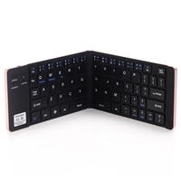 GK228 BT clavier sans fil 66 touches Mini clavier de bureau portable pliant avec support pour téléphone / tablette / ordinateur portable or rose