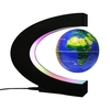 Globe flottant avec base multicolore LED Creative 4 pouces en forme de C anti-gravité Lévitation magnétique carte du monde rotative pour enfants cadeau décoration de bureau à domicile enseignement démo
