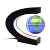 Globe flottant avec lumières LED Creative 3 pouces en forme de C anti-gravité Lévitation magnétique Carte du monde rotative pour enfants cadeau Bureau à domicile Décoration de bureau Démo d