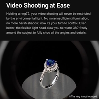 Godox RING72 Macro LED Video Light Photographie professionnelle Fill Light 72PCS LED Perles Température de couleur 5600K 10 niveaux de luminosité réglable avec anneau adaptateur 49mm-77mm pour appareil photo Macrophotographie