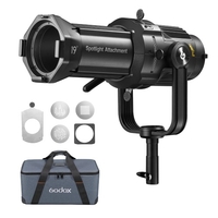 Godox VSA-19K Kit de fixation pour projecteur à monture Bowens avec support de projecteur + Lentille de projection 19° + Support de gobo + 3 pièces Gobo + Cadre en gel + Sac de transport pour Godox VL300/SL150II et autres lampes LED à monture Bowens