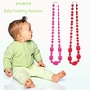 Grade alimentaire 100 % Silicone dentition Collier perles Soft pour Chew bébé enfant jouets bijoux pour maman à porter BPA libre EN71 F963 FDA certificat de soins infirmiers