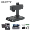 Graveur laser de machine de marquage MR.CARVE M4 Module laser infrarouge 2 W et module laser bleu clair 5 W Zone de sculpture 70x70mm avec rouleau rotatif