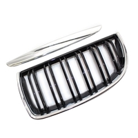 Grilles de remplacement pour BMW Série 3 2006-2008 E90 E91 Grille de pare-chocs avant noir brillant à double lamelle