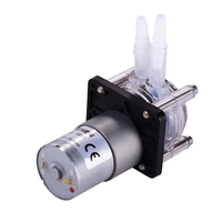 GROTHEN DC 12V Pompe péristaltique avec tube en silicone Pompe à eau liquide à haut débit Dosage Pompe à vide Auto-amorçante Anti-corrosion Débit réglable pour laboratoire d
