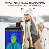 GUIDE MobIR 2S Imageur Thermique Infrarouge Mise au Point Automatique Mini Format de Poche Smartphone Portable Caméra Thermique IR Résolution 256x192 IR -20 ~ 150℃ Plage de Température Extérieure 100m Vision Nocturne avec Interface Android USB Type-