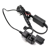 Guidon de moto double USB Kit de chargeur de téléphone portable 12V-24V chargeur de téléphone interrupteur de prise étanche à la poussière téléphone chargeur de tablette