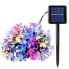 Guirlande de fleurs à énergie solaire 7m / 22.97ft 50pcs fleurs de cerisier LED colorées guirlande lumineuse