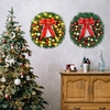 Guirlande de Noël avec 10ft 20LED String Light Bow Knot Balls 12 pouces Joyeux Noël Guirlande Suspendue Guirlande Artificielle pour Porte D