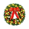 Guirlande de Noël avec 13ft 30LED String Light Bow Knot Balls 20 pouces Joyeux Noël Guirlande Suspendue Guirlande Artificielle pour Porte D