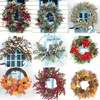 Guirlande de noël avec citrouille feuilles d