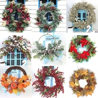 Guirlande de noël avec citrouille feuilles d