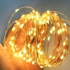 Guirlande lumineuse USB blanc chaud 20 m avec boîtier de batterie Luminosité constante 200 perles de lampe fil de cuivre décoration romantique