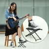 Guitare Metal pliable pédales anti-dérapant guitare pied reste tabouret 4 réglables en hauteur niveaux noir