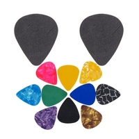 Guitare Picks & Guitar Picks Holder Set 10pcs Plectrum Paddles Celluloid Guitar Pick 2pcs Pickholders EVA Stick-on Holder Facile à coller sur la guitare