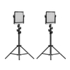 GVM LED-480LS 2pcs Dimmable bicolore LED panneau vidéo et 70inch stand éclairage kit CRI97 + TLCI97 2300K-6800K boîtier en alliage d