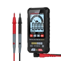 HABOTEST HT124A Multimètre numérique intelligent 4000 comptes True RMS compteur de tension automatique avec écran LCD rétro-éclairé Voltmètre 600V AC DC Stylo de test électrique Lampe de poche LED Multifonction Résistance Test de fréquence de co