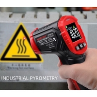 HABOTEST HT641A+ Thermomètre infrarouge -58 ~ 752 ℉ Pistolet de température de chaleur portable numérique sans contact Compteur de température de surface laser IR avec émissivité pour gril de cuisson industriel