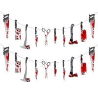 Halloween Bloody Banner Scary Knife Hanging Banner Decor