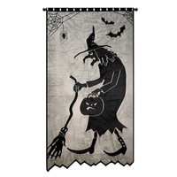 Halloween Elements Spooky Pattern Table Cloth Black Lace Family Halloween Party Scene Decoration