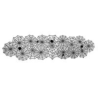 Halloween Elements Spooky Pattern Table Cloth Black Lace Family Halloween Party Scene Decoration