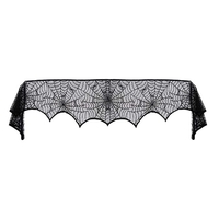Halloween Elements Spooky Pattern Table Cloth Black Lace Family Halloween Party Scene Decoration