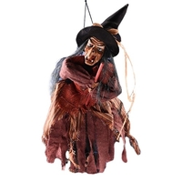 Halloween Sorcière Suspendue Effrayant Effrayant Volant Hurlant Sorcière Commande Tactile Avec Ornement De Lumière LED Rouge Cadeau Halloween pour Intérieur Extérieur Halloween Party Bar Festivals Décoration
