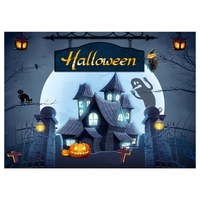 Halloween Thème Photographie Fond Portrait Photographie Décors avec Motif Citrouille Accessoires de Studio Photo pour Portrait Photos Décoration de Fête,  Taille 2.1 * 1.5 m/7 * 5ft