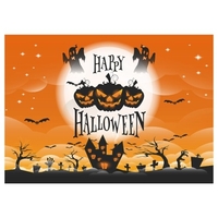 Halloween Thème Photographie Fond Portrait Photographie Décors avec Motif Citrouille Accessoires de Studio Photo pour Portrait Photos Décoration de Fête,  Taille 2.1 * 1.5 m/7 * 5ft