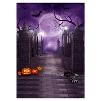 Halloween Thème Photographie Fond Portrait Photographie Décors avec Motif Citrouille Accessoires de Studio Photo pour Portrait Photos Décoration de Fête,  Taille 2.1 * 1.5 m/7 * 5ft