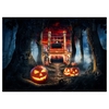 Halloween Thème Photographie Fond Portrait Photographie Décors avec Motif Citrouille Accessoires de Studio Photo pour Portrait Photos Décoration de Fête,  Taille 2.1 * 1.5 m/7 * 5ft