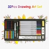 H&B 32Pcs Art Dessin Kit Crayons Aquarelle Crayon de couleur soluble dans l