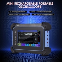 Hantek TO1112C Multimètre oscilloscope portable rechargeable 2 canaux 110 MHz Bande passante 250 MSa/S Taux d