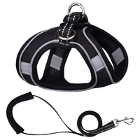 Harnais pour animaux de compagnie Type de gilet Laisse pour chien Réfléchissant Respirant avec poignée de contrôle facile Enveloppe de couleur unie autour du bord