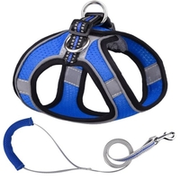 Harnais pour animaux de compagnie Type de gilet Laisse pour chien Réfléchissant Respirant avec poignée de contrôle facile Enveloppe de couleur unie autour du bord