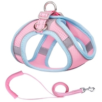 Harnais pour animaux de compagnie Type de gilet Laisse pour chien Réfléchissant Respirant avec poignée de contrôle facile Enveloppe de couleur unie autour du bord
