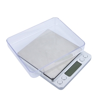 Haute précision Mini Digital Platform bijoux échelle pesage Balance électronique avec deux plateaux Portable 500g / 0. 01 g Counting Function LCD bleu g/ct/dwt/ozt/oz/gn