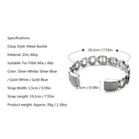 Haute Qualité Montre Bande En Alliage de Zinc Femmes Montre Bande Mode Simple Style Dragonne Pour Fitbit Alta Smart Montre