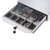 Heavy Duty électronique Tiroir-caisse Boîte Valise de rangement 4 Projet de loi 5 bacs Coin support Poussez Manuel ouvert RJ11 clé-serrure pour Epson imprimante POS étoile argent Inscription