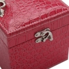 High Grade PU de mode portable de poche en cuir Boîte à bijoux 3 couches support de stockage carré Cube Case Montre Collier Bague Boucle d