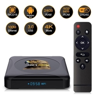 HK1 RBOX R1 mini Smart TV Box Android 10.0 UHD 4K Media Player RK3318 4GB / 64GB 2.4G / 5G WiFi double bande BT4.0 100M LAN Affichage numérique avec télécommande