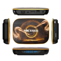 HK1 RBOX R1 Smart TV Box Android 10.0 UHD 4K Media Player RK3318 4GB / 128GB 2.4G / 5G WiFi double bande BT4.0 100M LAN Affichage numérique avec télécommande