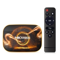 HK1 RBOX R1 Smart TV Box Android 10.0 UHD 4K Media Player RK3318 4GB / 32GB 2.4G / 5G WiFi double bande BT4.0 100M LAN Affichage numérique avec télécommande