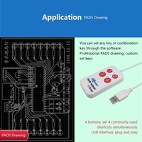 HK_4 Clavier à poignée USB 4 boutons Poignée Prise en charge du clavier Paramètres des boutons personnalisés pour l’enseignement multimédia PADS Dessin