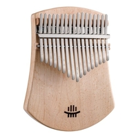 hluru 17 Touches Doigt Pouce Piano Instrument de Musique Portable Corps en Bois Massif pour Enfants Adultes Mélomane Débutants Professionnel avec Tuning Marteau Essuyer Chiffon Notes Autocollant