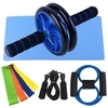 Home Gym Fitness Set Abdominal Roller Wheel 8 Shape Resistance Band Resistance Loop Band Jump Rope Pack Kit