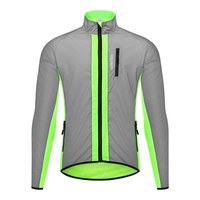 Homme Coupe Vent Réfléchissant Velo Cyclisme Coupe Vent Etanche Veste Cyclisme Tenues de Cyclisme Séchage rapide Elastique Respirable Sport Vêtement Pour Course Jogging Cyclisme Gym Fitness